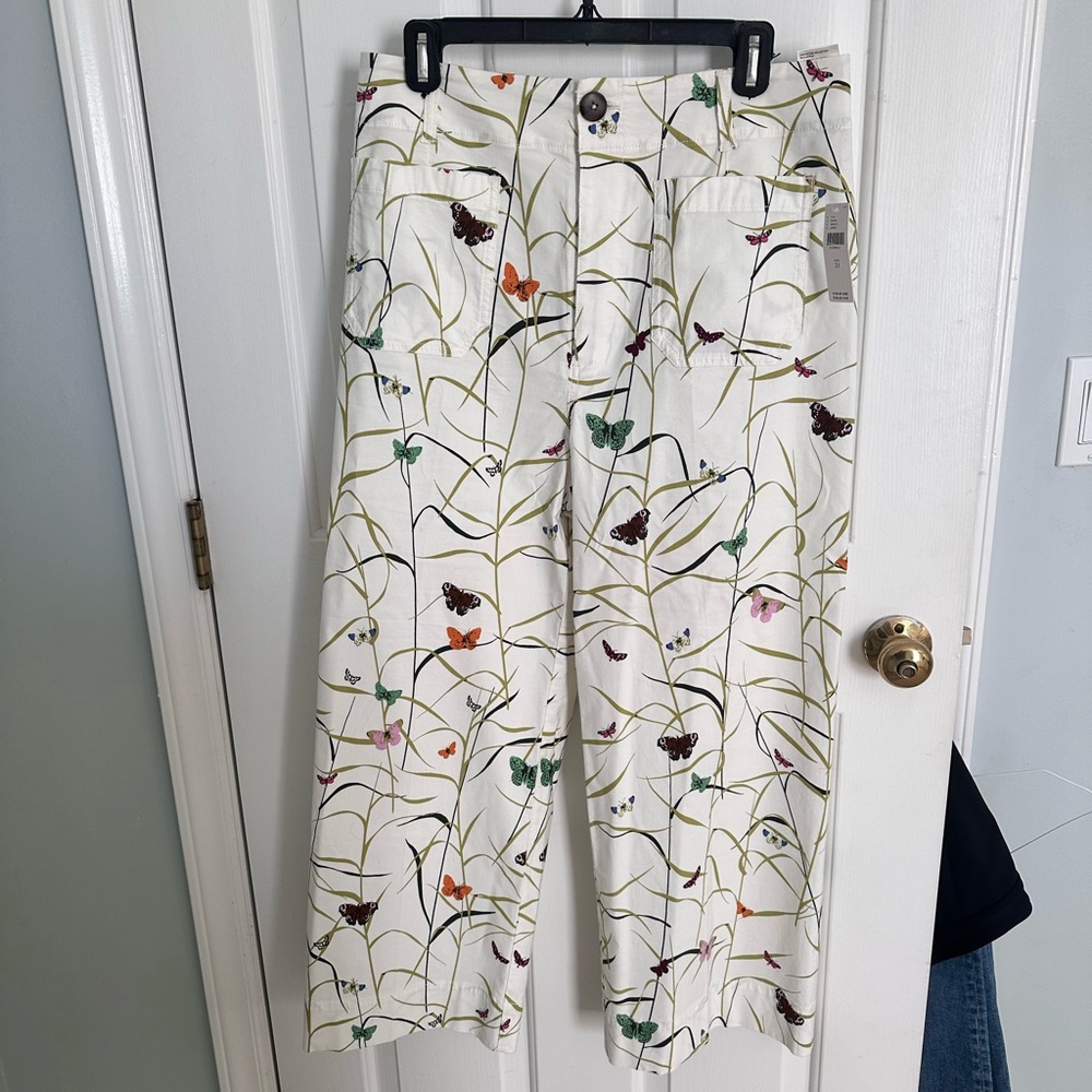 MAEVE NWT Size 31 Colette Cropped Pants - Butterfly